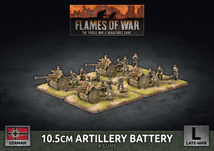 Flames of War: 10.5cm Artillery Battery (x4 Plastic) (GBX145)