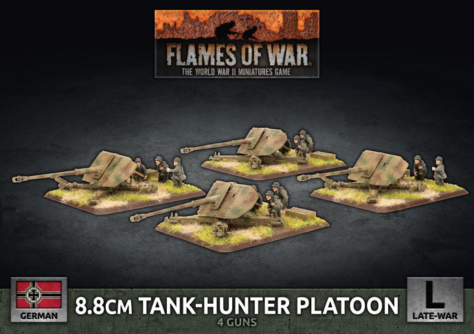Flames of War: 8.8cm Tank-Hunter Platton (x4 Plastic) (GBX175)