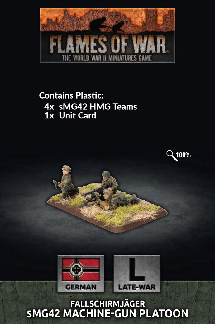 Flames of War: Fallschirmjager HMG Platoon (x4 Plastic) (GE770)