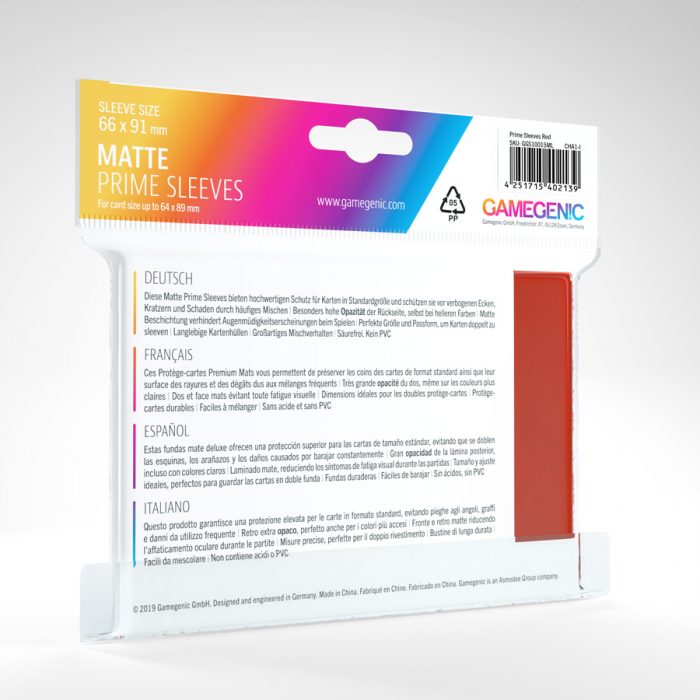 Gamegenic Matte Prime Sleeves (red)