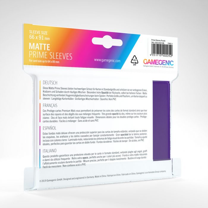 Gamegenic Matte Prime Sleeves (purple)