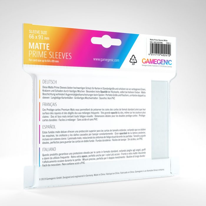 Gamegenic Matte Prime Sleeves (white)
