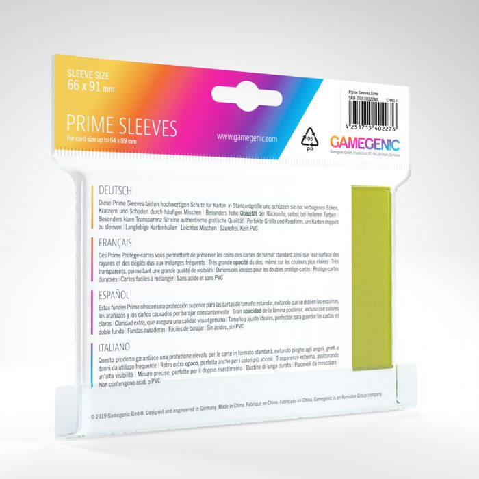 Gamegenic Prime Sleeves (lime)