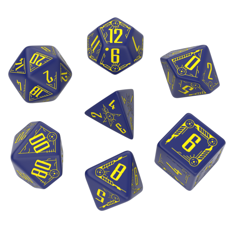 Galactic Navy & Yellow Dice Set (7) (Q-Workshop) (SGAL45)