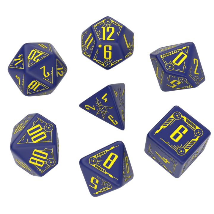 Galactic Navy & Yellow Dice Set (7) (Q-Workshop) (SGAL45)