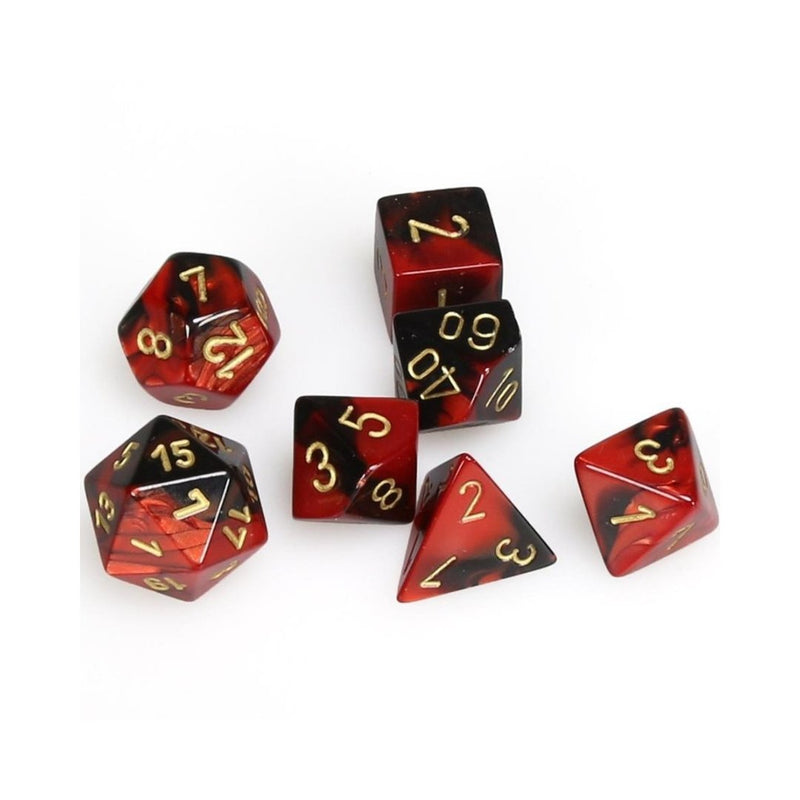 Gemini - Black-Red/gold - 7-Die Set (26433) - Chessex