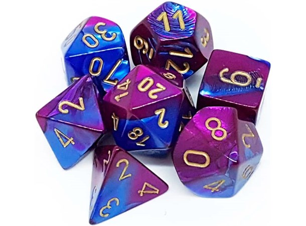 Gemini - Blue-Purple/gold - 7-Die Set (26428) - Chessex