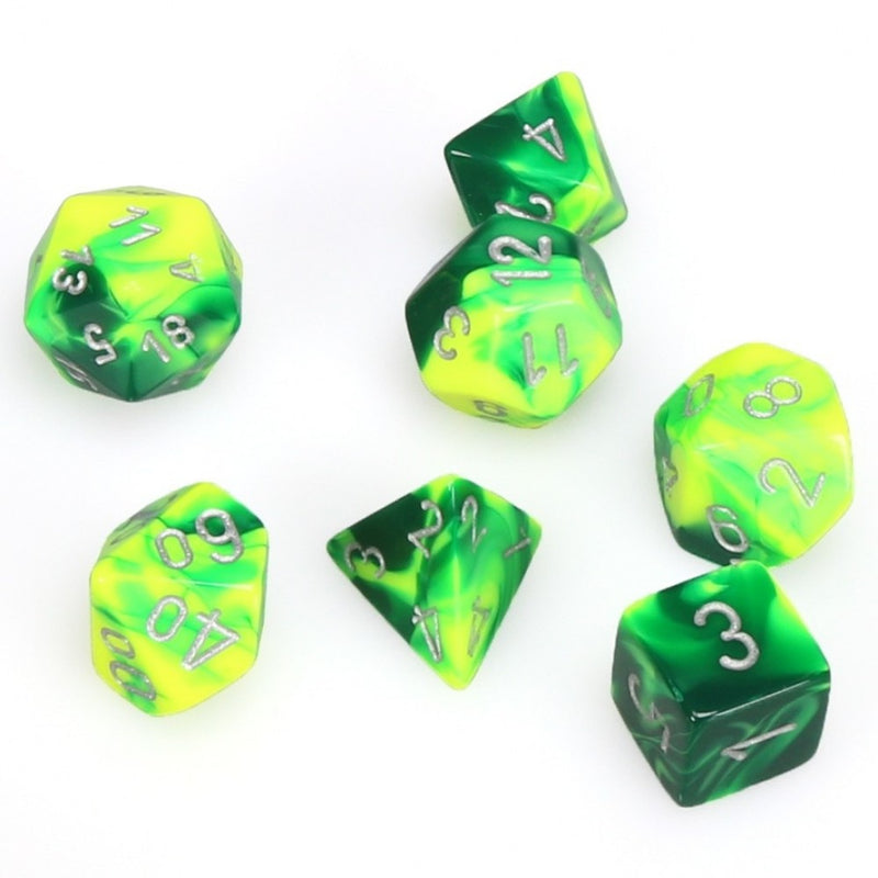 Gemini - Green-Yellow/silver - 7-Die Set (26454) - Chessex