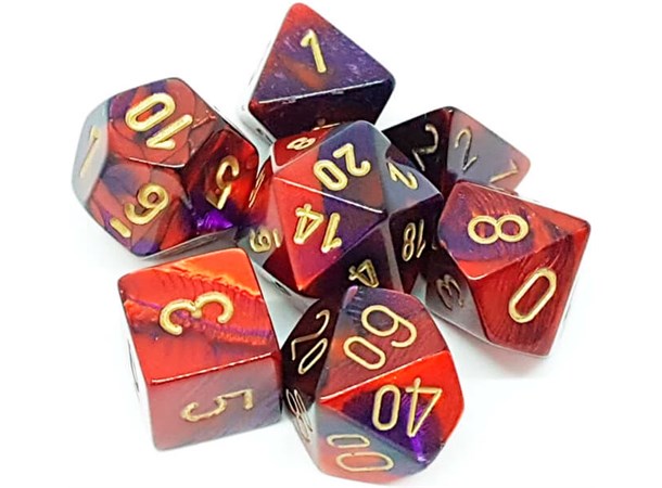 Gemini - Purple-Red/gold - 7-Die Set (26426) - Chessex