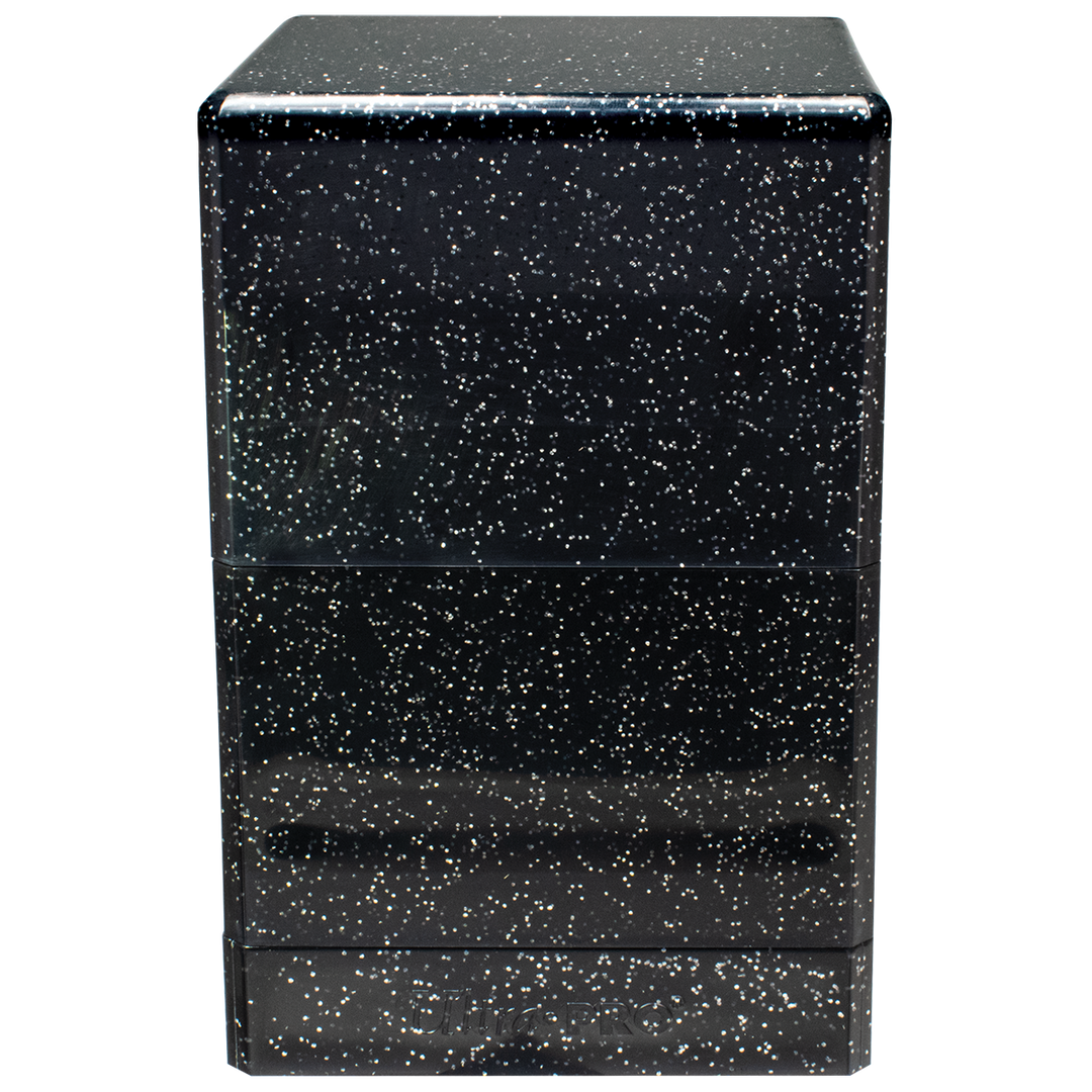 Glitter Satin Tower Deck Box - Black (Ultra PRO)