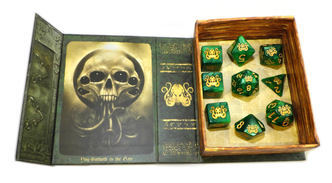 Elder Dice: Brand of Cthulhu Dice - Drowned Green Polyhedral Set