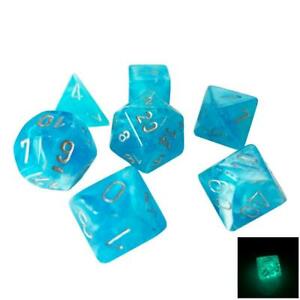 Luminary Polyhedral Sky/silver  7-Die Set (27566) - Chessex