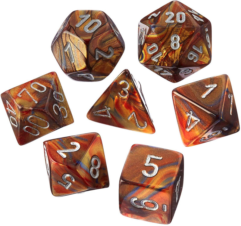 Lustrous - Gold/silver - Polyhedral 7-Die Set (27493) - Chessex