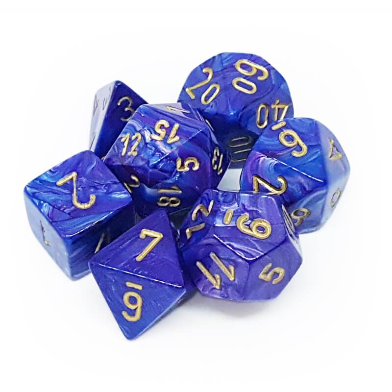 Lustrous - Purple/gold - Polyhedral 7-Die Set (27497) - Chessex