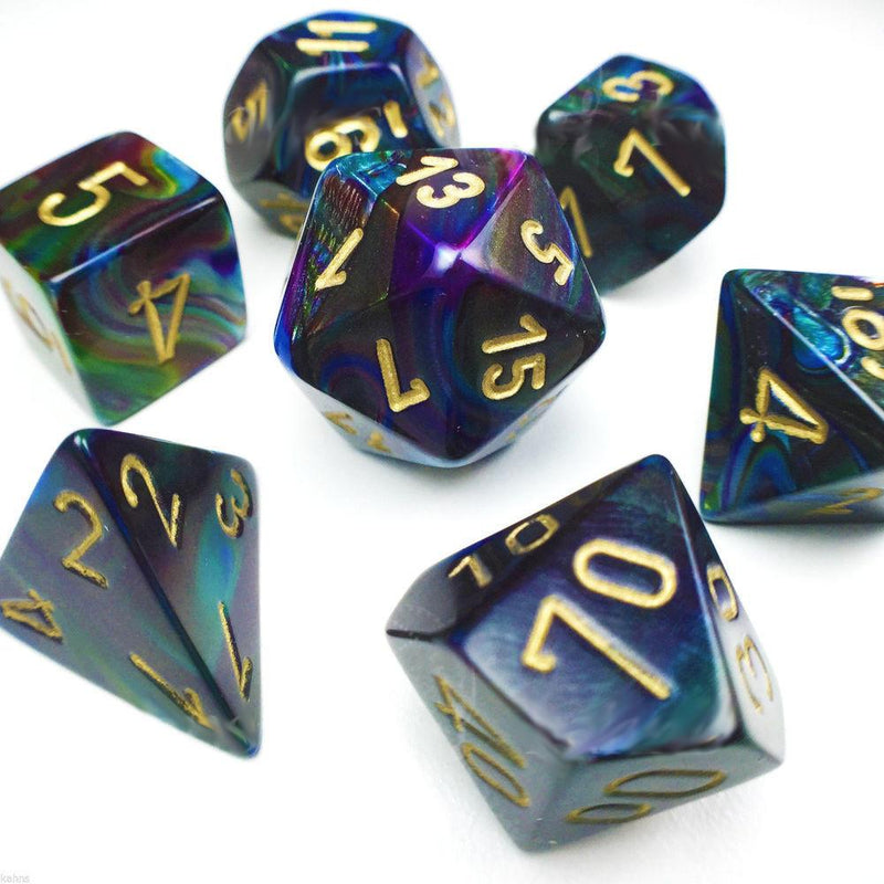 Lustrous - Shadow/gold - Polyhedral 7-Die Set (27499) - Chessex