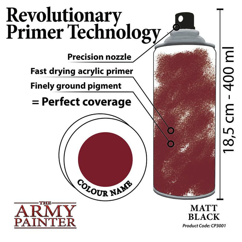 Colour Primers - Matt Black Colour Primer (The Army Painter) (CP3001)