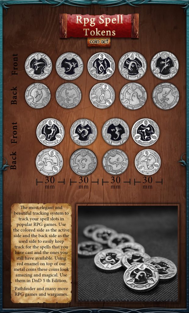 RPG Spell Tokens - Black (Drawlab)