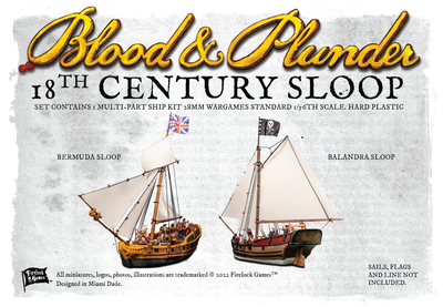 Blood & Plunder: Hard Plastic Bermuda Sloop Ship Kit