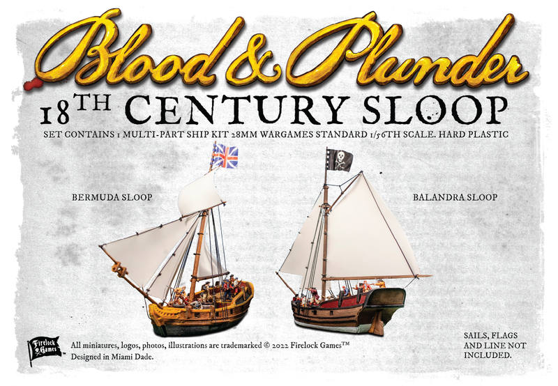 Blood & Plunder: Hard Plastic Bermuda Sloop Ship Kit