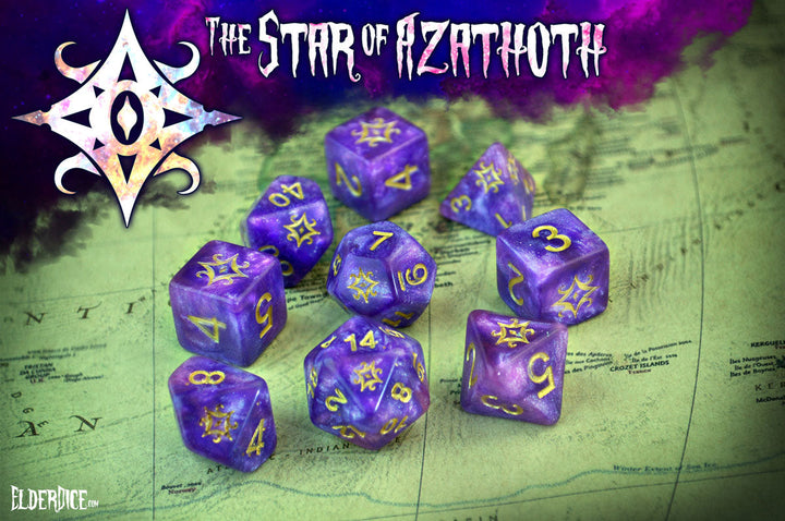 Elder Dice: Star of Azathoth Dice - Nebula Polyhedral Set