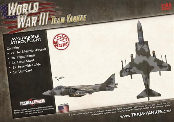 World War III: Team Yankee - AV-8 Harrier Attack Flight (Plastic) (TUBX26)