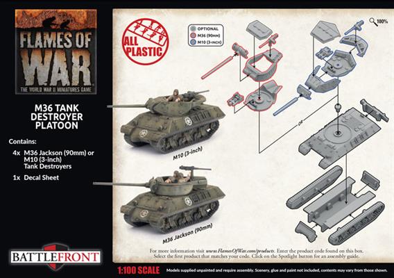 Flames of War: M36 and M10 Tank Destroyer Platoon (Plastic) (UBX89)