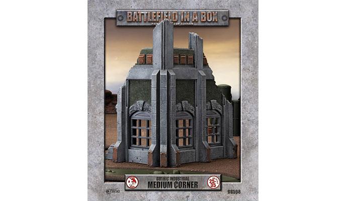 Battlefield in a Box: Gothic Industrial: Medium Corner (x1) - 30 mm (BB598)