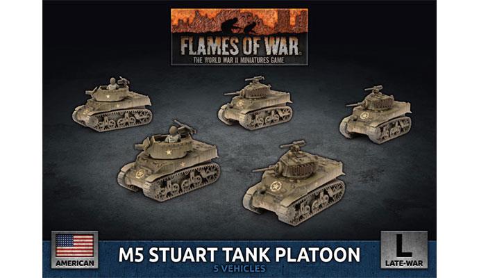 Flames of War: M5 Stuart Light Tank Platoon (x5 Plastic) (UBX70)