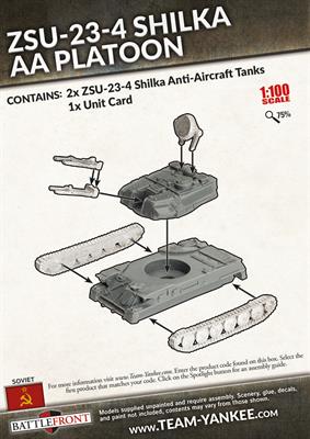 World War III: Team Yankee - ZSU-23-4 Shilka AA Platoon (WWIII x2 Tanks) (TSBX05)