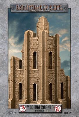 Battlefield in a Box: Gothic Battlefields - Medium Corner - Sandstone (x1) - 30mm (BB612)