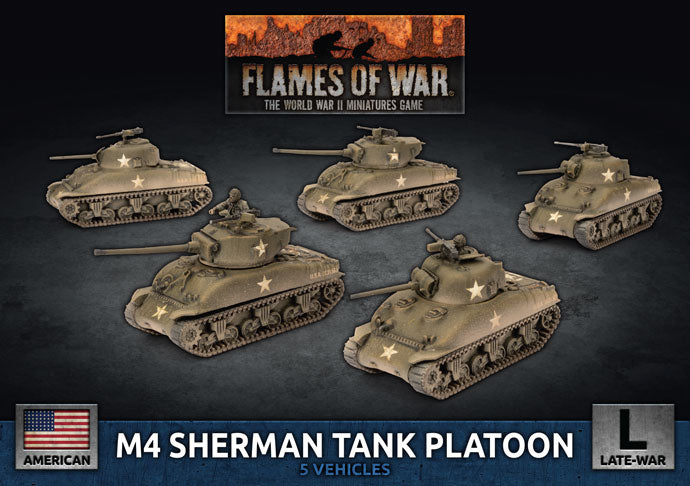 Flames of War: M4 Sherman Tank Platoon (x5 Plastic) (UBX69)