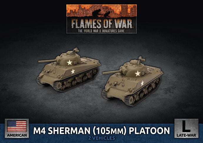 Flames of War: M4 Sherman (105mm) Assault Gun Platoon  (x2 Plastic) (UBX71)