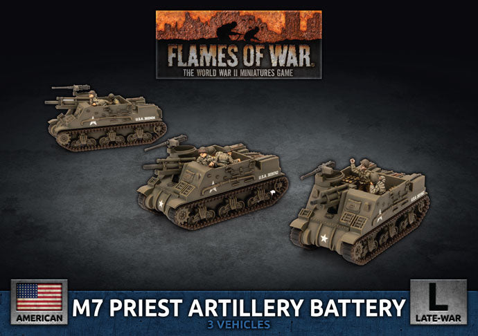 Flames of War: M7 Priest Artillery Battery (x3 Plastic) (UBX73)