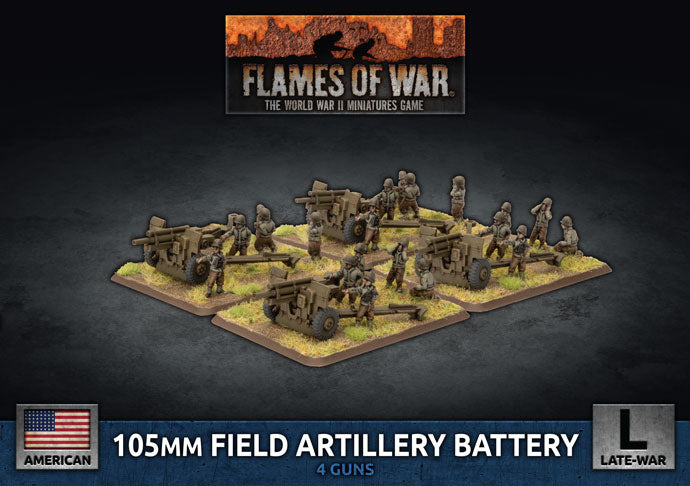 Flames of War: 105mm Field Artillery Battery (x4 Plastic) (UBX77)