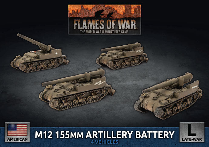 Flames of War: M12 155mm Artillery Battery (x4) (UBX84)