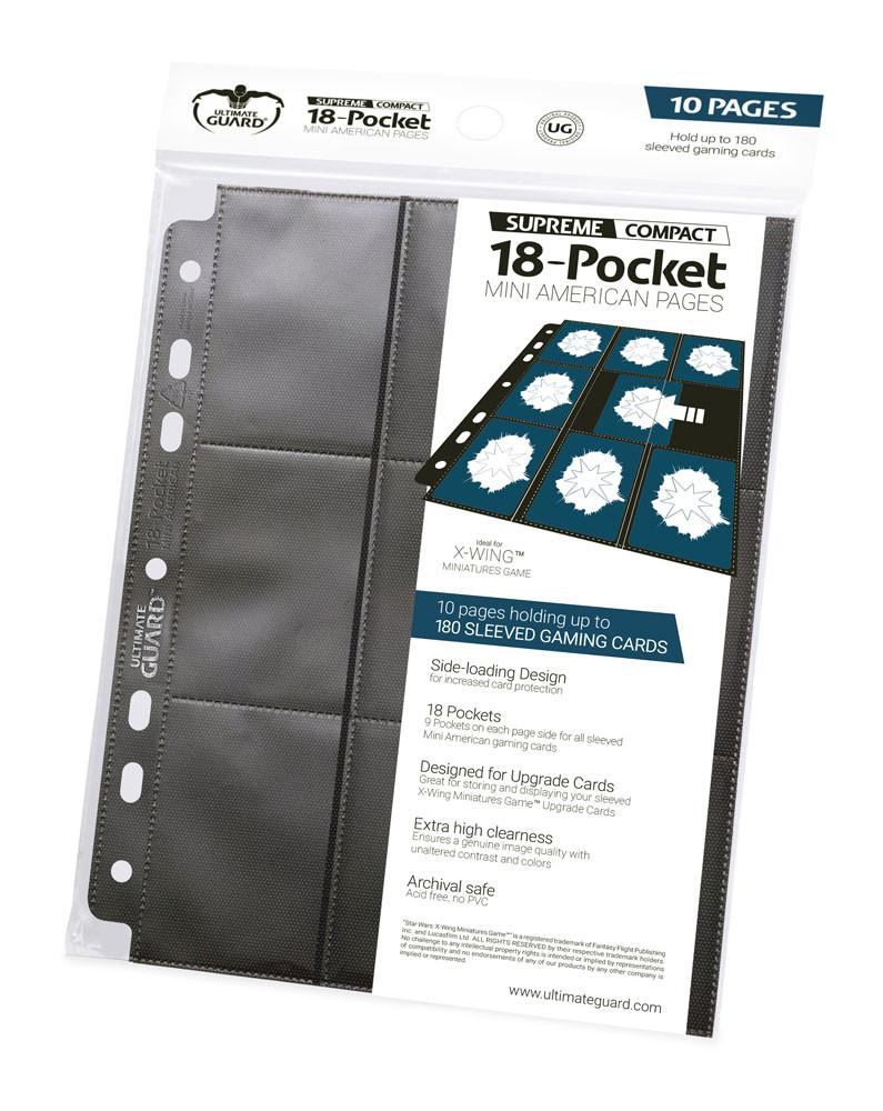 Ultimate Guard 18-Pocket Compact Pages Mini American Black (10)