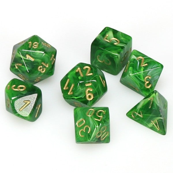 Vortex Polyhedral 7-Die Set Green/gold (Chessex) (27435)