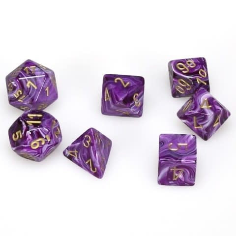 Vortex Polyhedral 7-Die Set Purple/gold (Chessex) (27437)