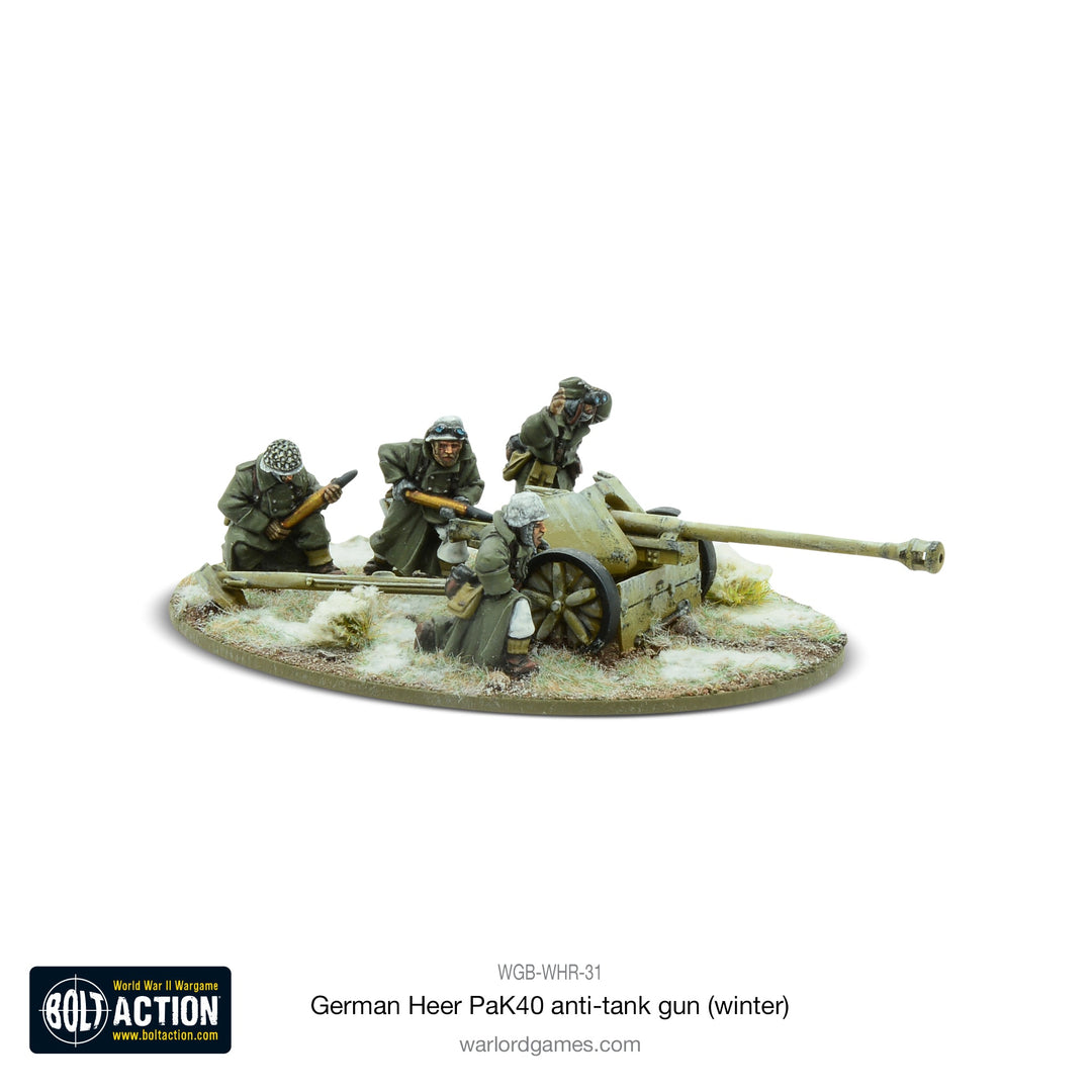 Bolt Action: German Heer 75mm Pak 40 anti-tank gun (Winter)