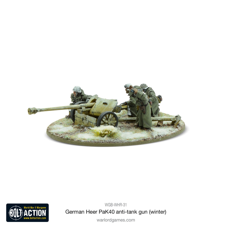 Bolt Action: German Heer 75mm Pak 40 anti-tank gun (Winter)