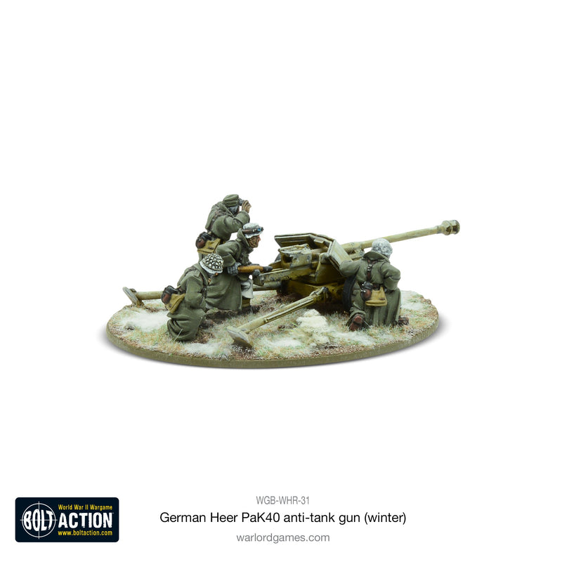 Bolt Action: German Heer 75mm Pak 40 anti-tank gun (Winter)
