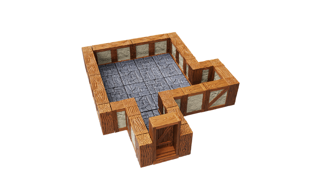 WarLock Tiles: Expansion Pack - 1 in. Town & Village Straight Walls