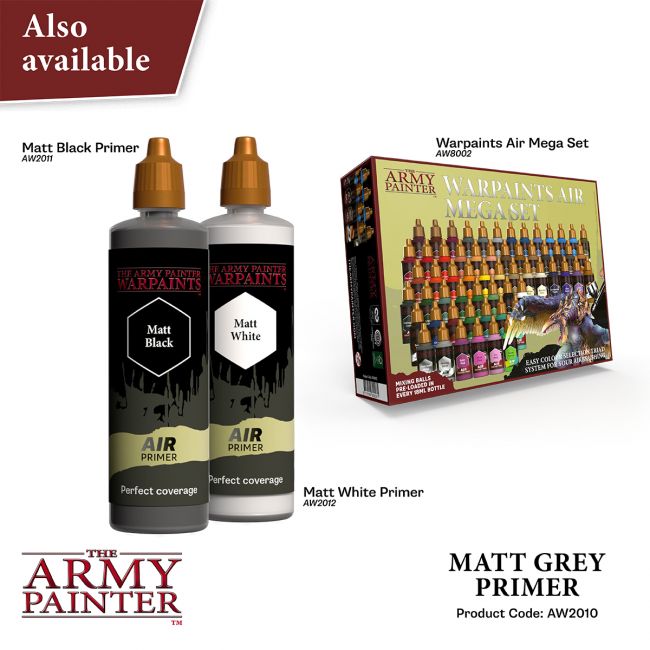 Warpaints Air Accessories: Grey Primer, 100 ml (The Army Painter) (AW2010)