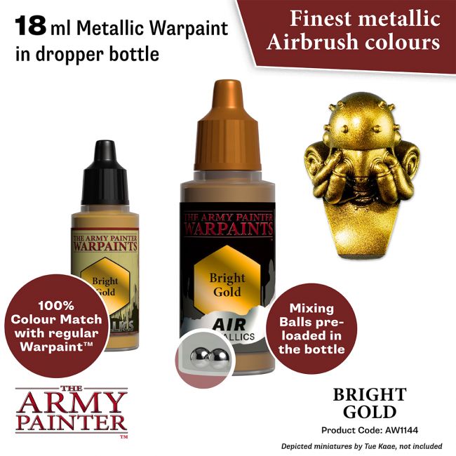 Warpaints Air Metallics: Bright Gold (The Army Painter) (AW1144) (122)