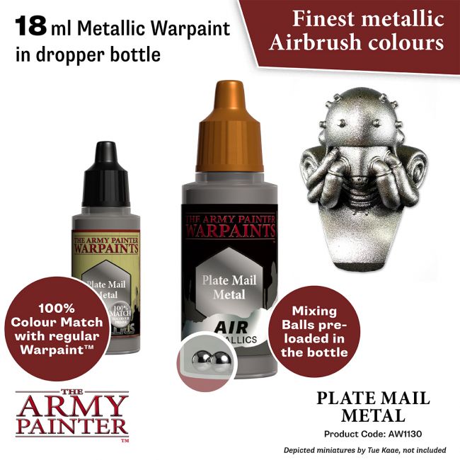 Warpaints Air Metallics: Plate Mail Metal (The Army Painter) (AW1130) (124)