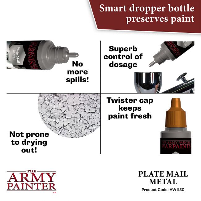 Warpaints Air Metallics: Plate Mail Metal (The Army Painter) (AW1130) (124)