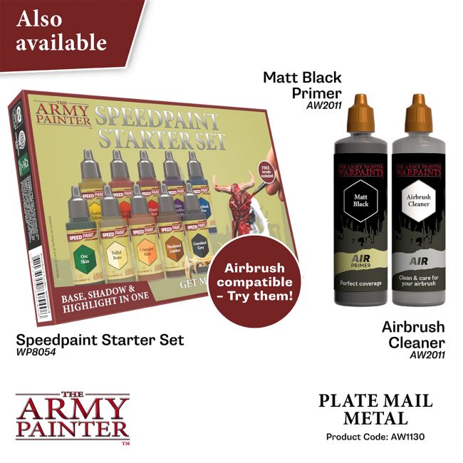 Warpaints Air Metallics: Plate Mail Metal (The Army Painter) (AW1130) (124)