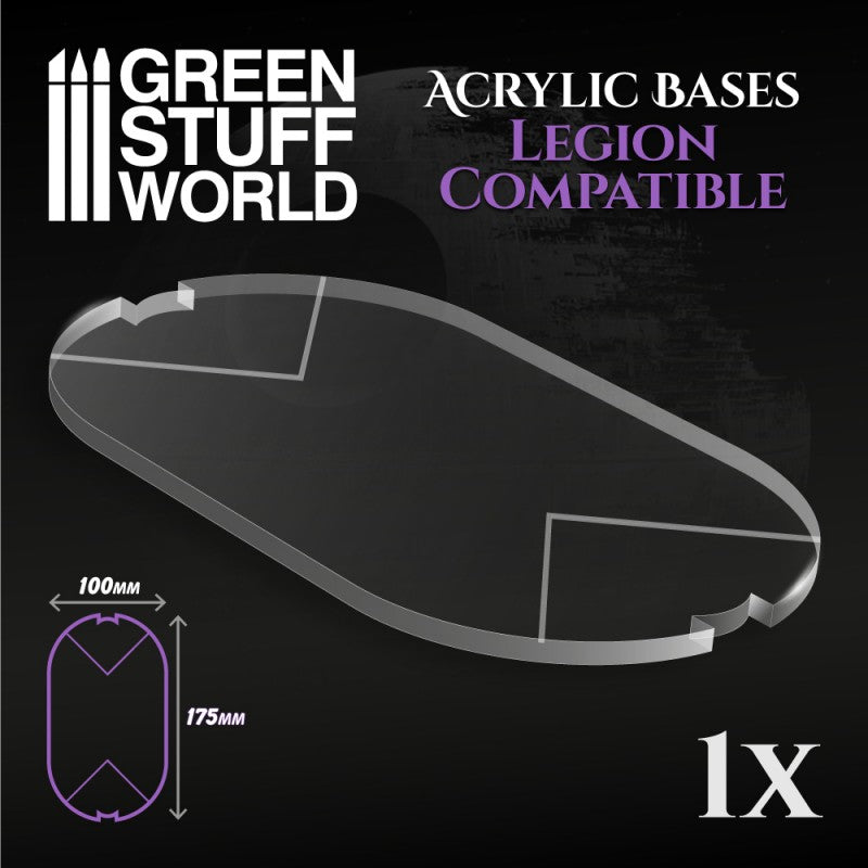Acrylic Bases - Oval Pill 100x175 mm (Legion) (Green Stuff World)