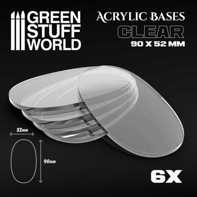 Acrylic Bases - Oval Pill 90x52mm CLEAR (Green Stuff World)