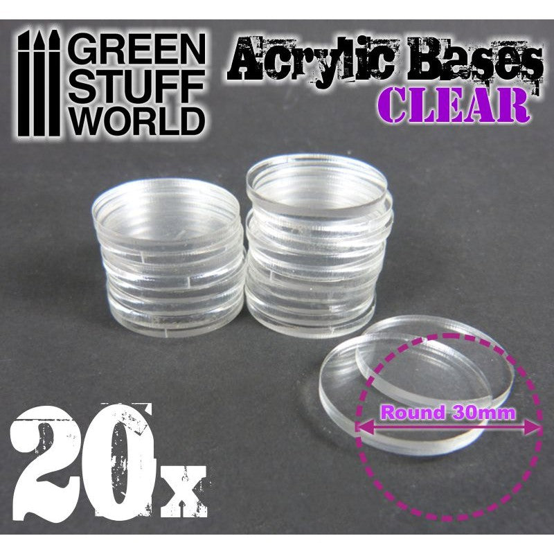Acrylic Bases - Round 30 mm CLEAR (Green Stuff World)